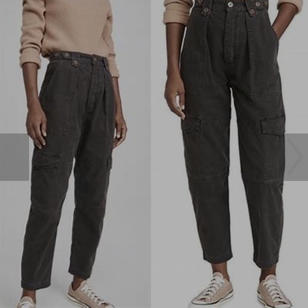 Agolde Mila washed black cargo pants